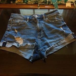 h&m denim ripped shorts
